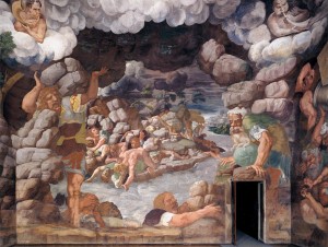 View of the Sala dei Giganti (west wall) 1532-34Fresco Palazzo del Te, Mantua