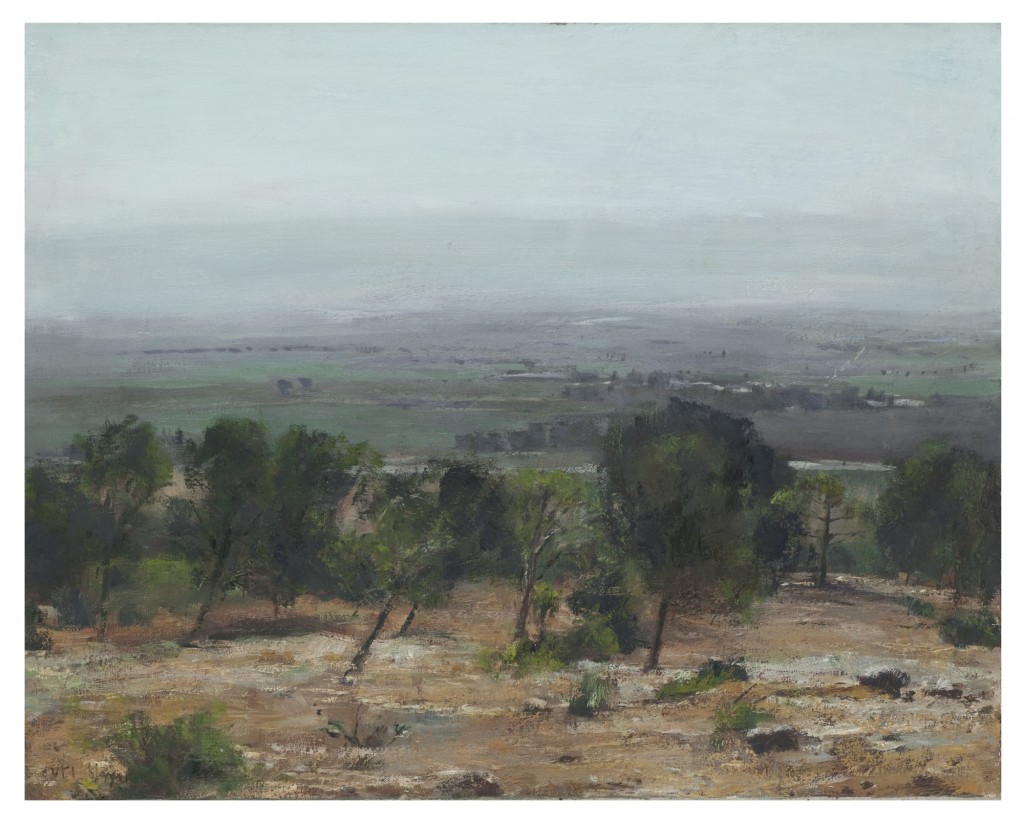 Uri Blayer Trees and Valley 61X76 cm,2015
