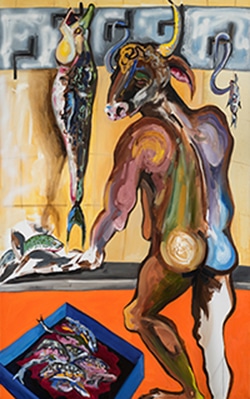 minotaur and fish_160X100_oil on canvas